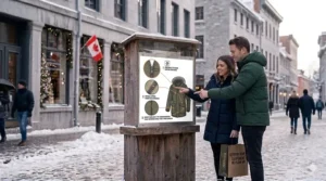 Lightweight packable down jacket being folded into a pouch for Canadian hiking and travel under $200.