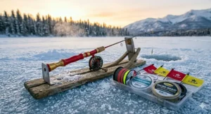 A comparison of different ice auger drill bit diameters for targeting specific Canadian fish species like pike or walleye.
