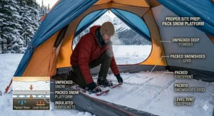 A collection of affordable safety items including a physical map of Ontario/BC parks, a compass, and an emergency whistle.