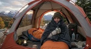 Fleece sleeping bag liner designed for extreme cold weather.
