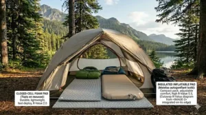 A graphic explaining how to manage tent ventilation to prevent moisture buildup.