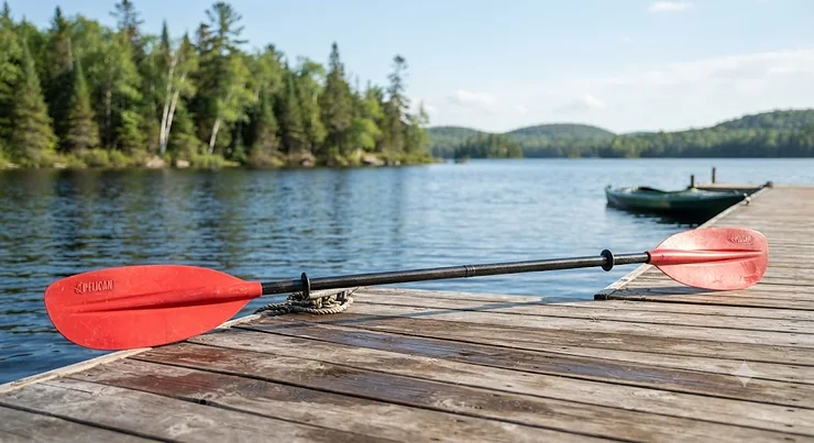 An overview illustration of a budget-friendly kayak paddle under $150 CAD designed for Canadian lakes.