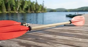 A lightweight fibreglass shaft kayak paddle available under $150 CAD for touring calm waters.