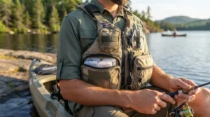 Transport Canada approved safety label on the inside of a Canadian-compliant PFD ensuring legal compliance for human-powered vessels.
