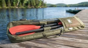 A two-piece takedown kayak paddle under $150 CAD packed for easy transport to Canadian provincial parks.