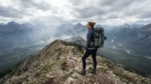A backpacker wearing a no-see-um mesh jacket on a remote Yukon backcountry expedition.